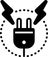 solid icon for high voltage vector