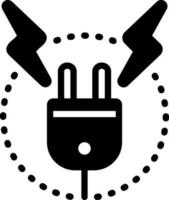 solid icon for high voltage vector