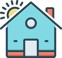 color icon for house vector