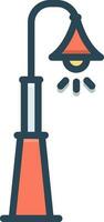 color icon for lamp post vector