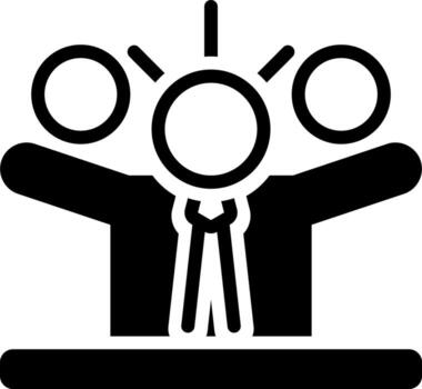 sólido icono para líder vector