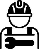 solid icon for worker vector