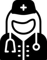 solid icon for physician vector