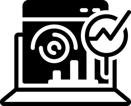 solid icon for web analytics vector