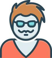 color icon for hipster vector