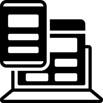 solid icon for responsive design vector