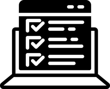 sólido icono para pruebas caracteristicas vector