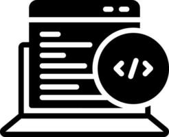 solid icon for web coding vector