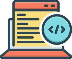 color icon for web coding vector