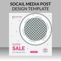 Colorful Instagram post with flash sales and social media post template for online fashion sale Suitable for social media post and web internet ads. vector