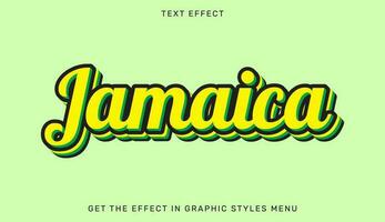 Jamaica editable text effect in 3d style vector