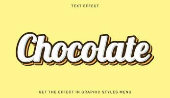 Chocolate editable text effect in 3d style. Text emblem for advertising, branding and business logo vector