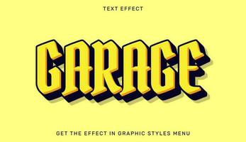 Garage editable text effect in 3d style. Text emblem for advertising, branding, business logo vector