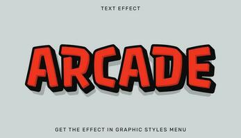 Arcade editable text effect in 3d style. Text emblem for advertising, branding, business logo vector
