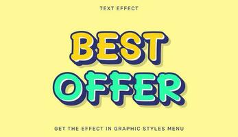 Best offer editable text effect in 3d style. Text emblem for advertising, branding, business logo vector