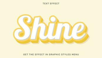 Shine editable text effect in 3d style. Text emblem for advertising, branding, business logo vector