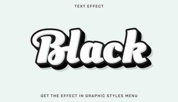 negro editable texto efecto en 3d estilo. texto emblema para publicidad, marca, negocio logo vector