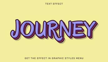 Journey editable text effect in 3d style. Text emblem for advertising, branding, business logo vector