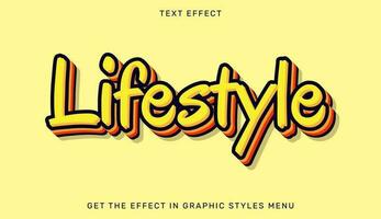 Lifestyle editable text effect in 3d style. Text emblem for advertising, branding, business logo vector