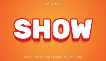 Show text effect in 3d style vector