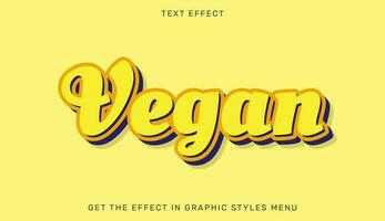 Vegan text effect in 3d style vector