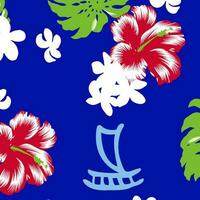 Adobe Illustrator ArtworkHawaian and floral beach abstract pattern suitable for textile and printing needs vector