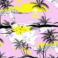 Adobe Illustrator ArtworkHawaian and floral beach abstract pattern suitable for textile and printing needs vector