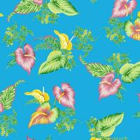 Adobe Illustrator ArtworkHawaian and floral beach abstract pattern suitable for textile and printing needs vector