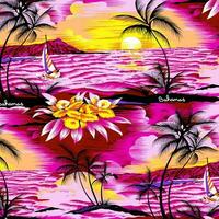 Adobe Illustrator ArtworkHawaian and floral beach abstract pattern suitable for textile and printing needs vector