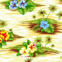 Hawaian and floral beach abstract pattern suitable for textile and printing needs vector