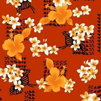 Hawaian and floral beach abstract pattern suitable for textile and printing needs vector