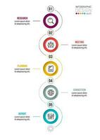 concepto de negocio de plantilla infográfica con flujo de trabajo. vector