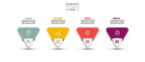 Infographic template business concept with step. vector