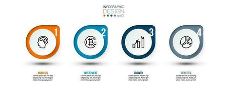 Infographic template business concept with step. vector