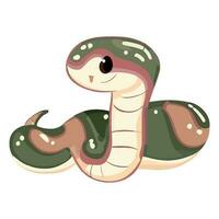 linda serpiente dibujos animados en blanco antecedentes vector