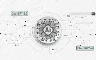 ChatGPT OpenAi and line technology network background. Smart AI or Artificial Intelligence vector illustration using Chatbot.Digital technology and Abstract background concept.