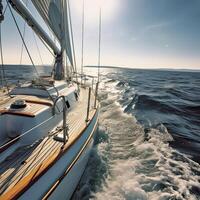 Luxury sailing ship. Yacht sailing in an open sea. illustration. photo