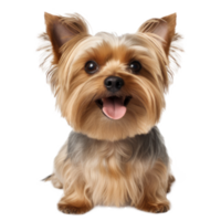 Yorkshire Terrier face shot isolated. Illustration AI Generative png