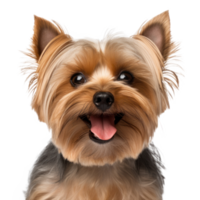 yorkshire terrier viso tiro isolato. illustrazione ai generativo png