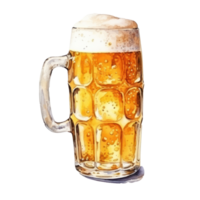 Watercolor beer glass isolated. Illustration AI Generative png