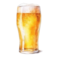 acquerello birra bicchiere isolato. illustrazione ai generativo png