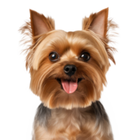 Yorkshire terrier cara Disparo aislado. ilustración ai generativo png