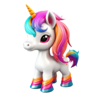 linda unicornio juguete. ilustración ai generativo png