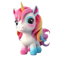 Cute unicorn toy. Illustration AI Generative png