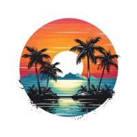 Sommer- tropisch T-Shirt Design. Illustration ai generativ png