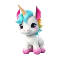 Cute unicorn toy. Illustration AI Generative png