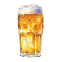 Watercolor beer glass isolated. Illustration AI Generative png