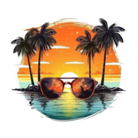 verano tropical camiseta diseño. ilustración ai generativo png