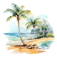 aquarelle tropical Contexte. illustration ai génératif png