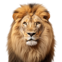 Lion visage isolé. illustration ai génératif png